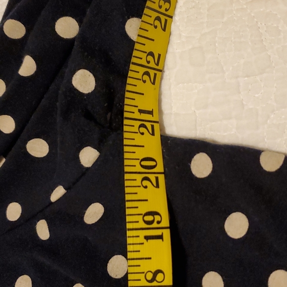 Cleo petite faux wrap blue and cream polka dotted dress in size large petite - Picture 9 of 13